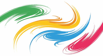 Colorful Swirls Vector Illustration with Abstract Brush Strokes