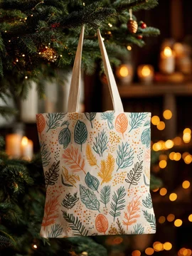 Eco Tote Bag with Festive Design in Holiday Room