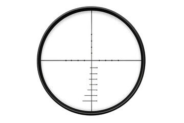 Sniper scope reticle vector illustration with crosshair target aiming technology on transparent background