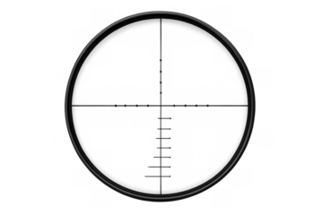 Sniper scope reticle vector illustration with crosshair target aiming technology on transparent background