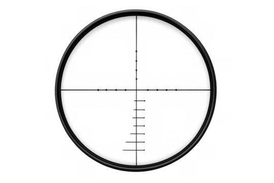 Sniper scope reticle vector illustration with crosshair target aiming technology on transparent background