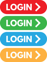Fototapeta premium Login button icon set in four colors . Web login button icon . Vector illustration