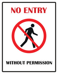 No entry without permission sign pictogram warning