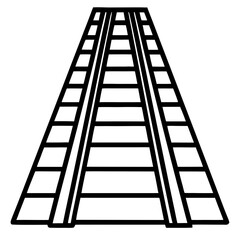Railroad Tracks Illustration Minimalist One Line Perspective Vector of Travel and Transportation Infrastructure