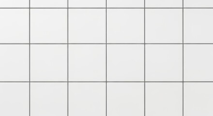 White tiled wall with clean grout lines in minimalist design
