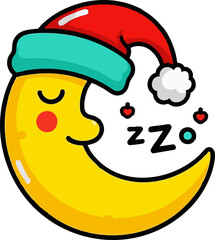 Sleeping Christmas Crescent Moon