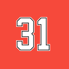 Design number 31, for basketball or baseball sports jersey