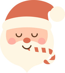 Cute Santa Claus holding a Christmas candy