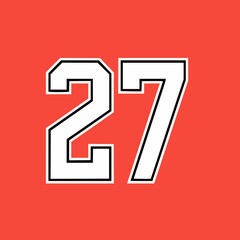 Design number 27, for basketball or baseball sports jersey