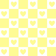 light yellow and white checker pattern, seamless pattern love checkered chessboard, cute pattern, pretty pattern