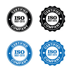 ISO 9001-2015 Certified Company Stamp | Quality Assurance and Compliance Certification Logo for Business and Manufacturing