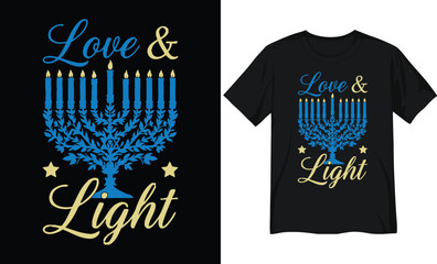 Love & Light Hanukkah Menorah Illustration