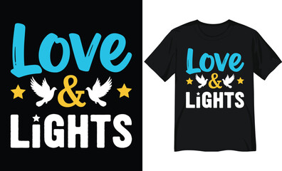Love & Lights Peace Dove Typography Design