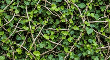 Fototapeta premium Dense green foliage covering tangled vines