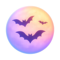 Naklejka premium PNG Colorful bats moon illustration
