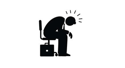 Silhouette of a stressed person sitting with head in hands overwhelmed