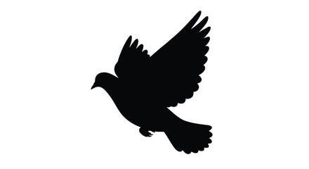 A silhouette of a bird in flight wings outstretched and soaring