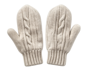 Classic Winter Gloves Isolated on Transparent Background
