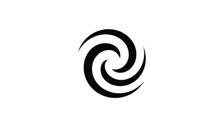 Simple black spiral design isolated on a plain white background image