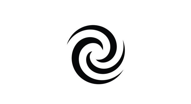 Simple black spiral design isolated on a plain white background image