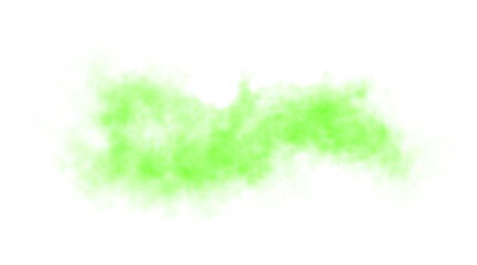 Green smoke swirl with glowing vapor effect on transparent background perfect for fantasy visuals, toxic themes and natural motion graphics