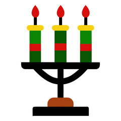 Child Holding Kwanzaa Gift Vector Illustration