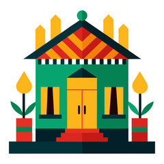 Obraz premium Festive Kwanzaa Celebration Home Interior Vector Illustration