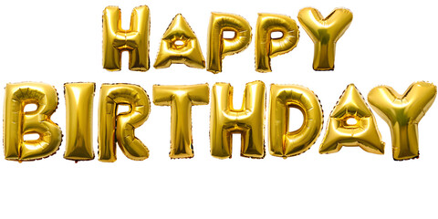 Golden balloon with the letters happy birthday