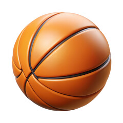 Fototapeta premium 3d realistic basketball isolated on transparent background