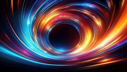 vibrant abstract light patterns in a dynamic circular motion effect