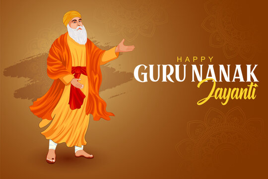 Happy Gurpurab, Guru Nanak Jayanti festival of Sikh celebration background