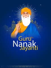 Happy Gurpurab, Guru Nanak Jayanti festival of Sikh celebration background
