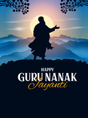 Happy Gurpurab, Guru Nanak Jayanti festival of Sikh celebration background