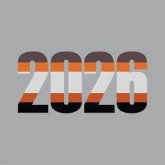2026 number design template. 2026 New Year logo text design. Vector illustration.