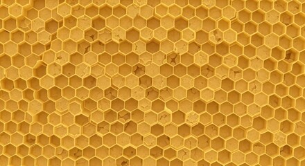 Detailed honeycomb structure with wax hexagonal cells