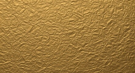 Textured gold foil surface with crinkles and wrinkles