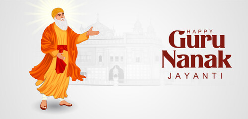 Happy Gurpurab, Guru Nanak Jayanti festival of Sikh celebration background