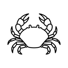 Simple line art illustration of a crab facing forward
