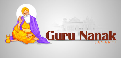 Happy Gurpurab, Guru Nanak Jayanti festival of Sikh celebration background