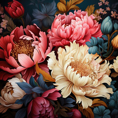 Beautiful blooming flower and leaves background