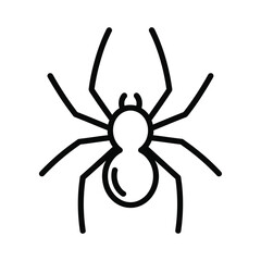 Simple line drawing of a spider icon for halloween