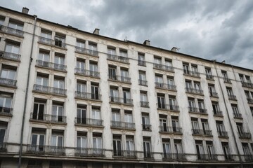 Obraz premium Altbaugebäude mit historischen Elementen und verblasster Fassade