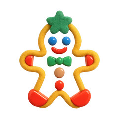PNG Playful gingerbread holiday character.