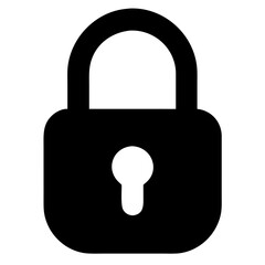 Vector art of a black padlock icon, representing security and protection