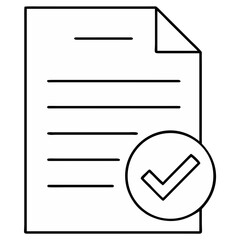 Vector art of document with a checkmark icon, , symbolizing completion or approval of a task or form