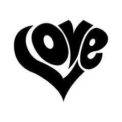 Love is hand lettering inscription positive quote, calligraphy vector illustration