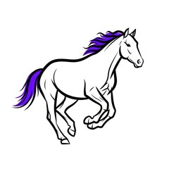 Obraz premium A drawing of a horse with a purple mane