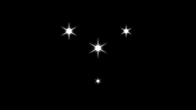 Black background magical sparkle twinkle stars glitter animation, white cartoon doodle star shine overlay, festive night sky sparkle shimmering glow, starry twinkle light seamless 4K looping motion