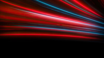 High speed red blue line abstract technology background digital fiber hi tech concept. Speed light line blurred on dark background, Data fast transfer simulation.