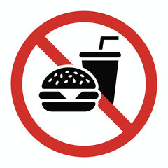 No food or drink icon vector eps scalable illustration forbidden symbol for general use